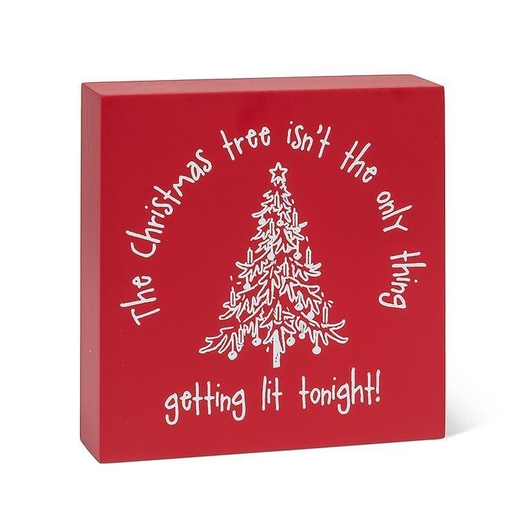 Lit Christmas Tree Block