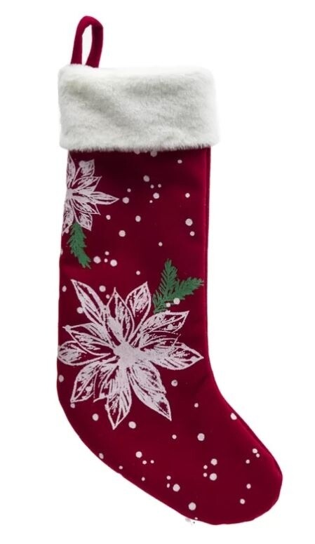 14 Karat Home Poinsettia Stocking w/Liner