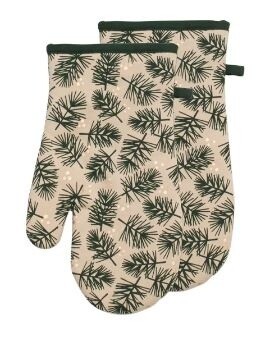 Firs Oven Mitt Set Of 2 Green Firs Oven Mitt Set Of 2 Green
