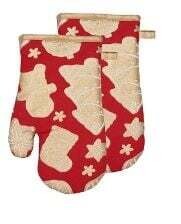 Gingerbread Oven Mitt Set Of 2 Red Gingerbread Oven Mitt Set Of 2 Red