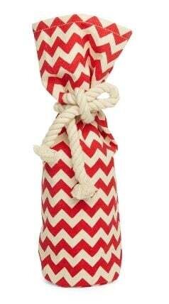 Chevron Wine Bottle Bag Red