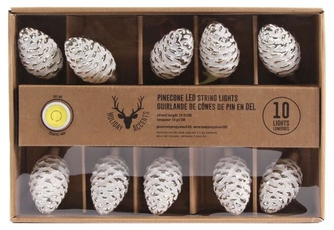 Pinecone Led String Lights White Pinecone Led String Lights White