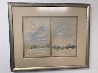 Original M Harvey Pencil Sketches; Framed