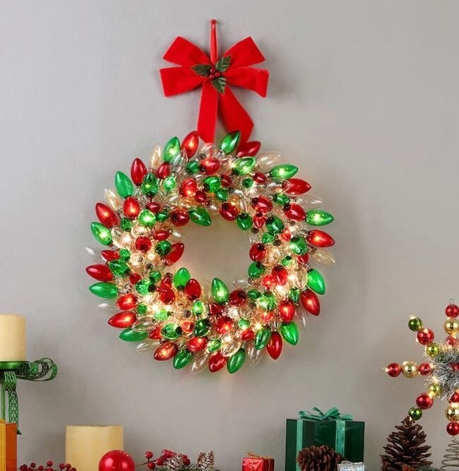 Mr. Christmas Bulb Wreath R/G/C