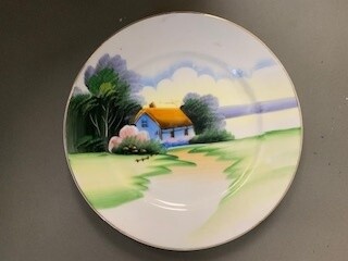 Set of 4; Vintage Made In Japan Painted Plates