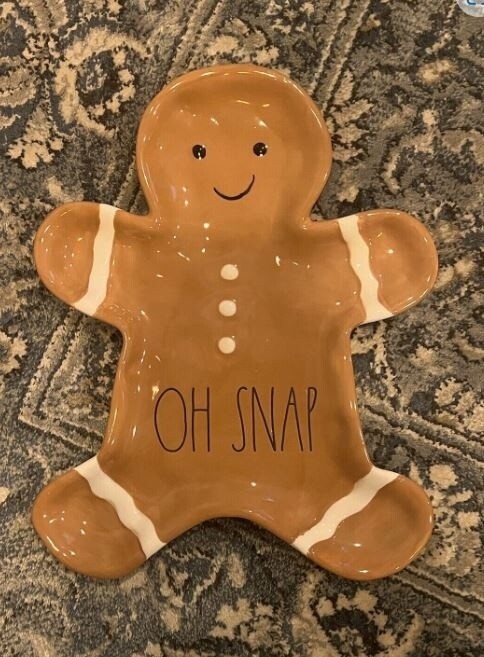 Rae Dunn “Oh Snap” Gingerbread Man Cookie Plate