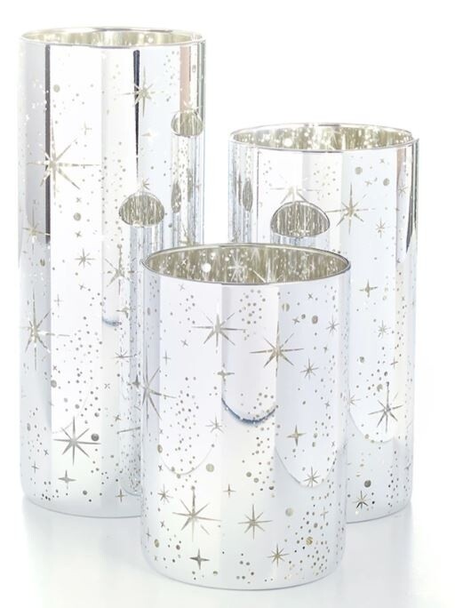 Mr. Christmas Twinkling Star Hurricanes (set of 3), Silver