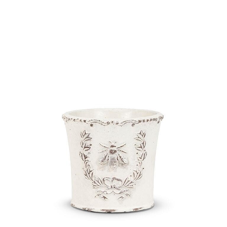 Small Emboss Bee in Crest Planter
