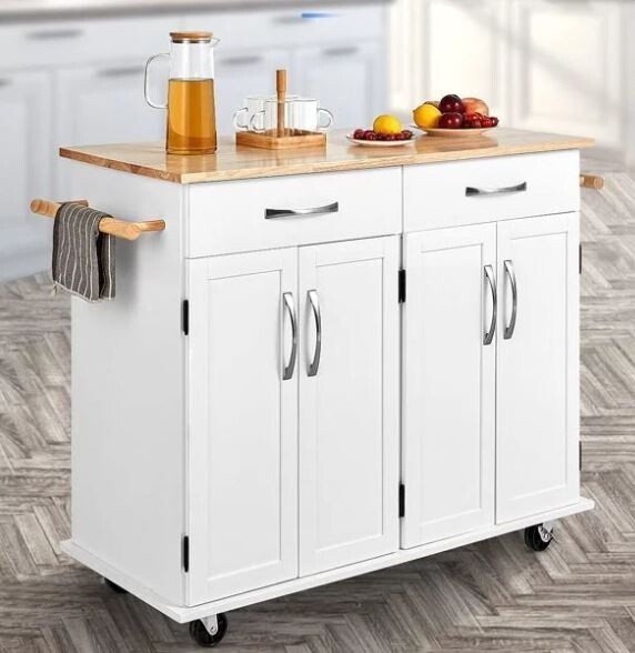 Homfa Kitchen Island on Wheels, Rolling Island Cart