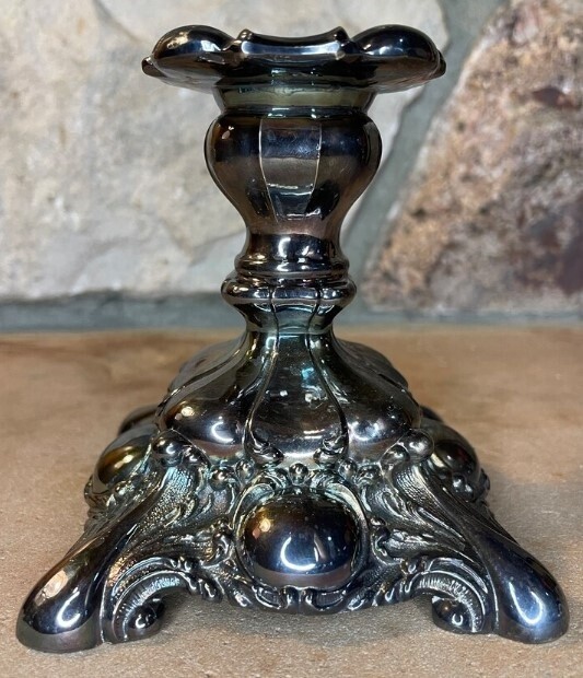 Vintage WM Rogers Sliver Plated Lead Candlesticks Victorian