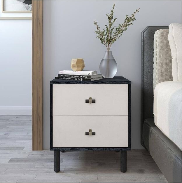 Audrey Black 2-Drawer Nightstand KD