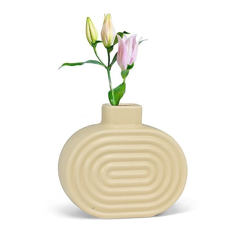 Single Oval Ridged Vase