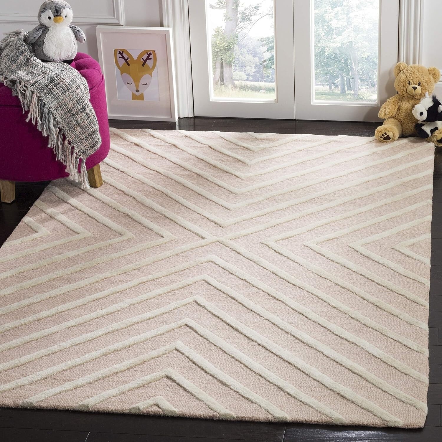 SAFAVIEH Kids Collection 4&#39; x 6&#39; Pink/Ivory