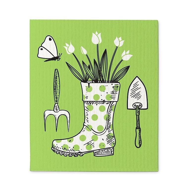 Abbott 2 piece Swedish Dishcloths; Garden Icons