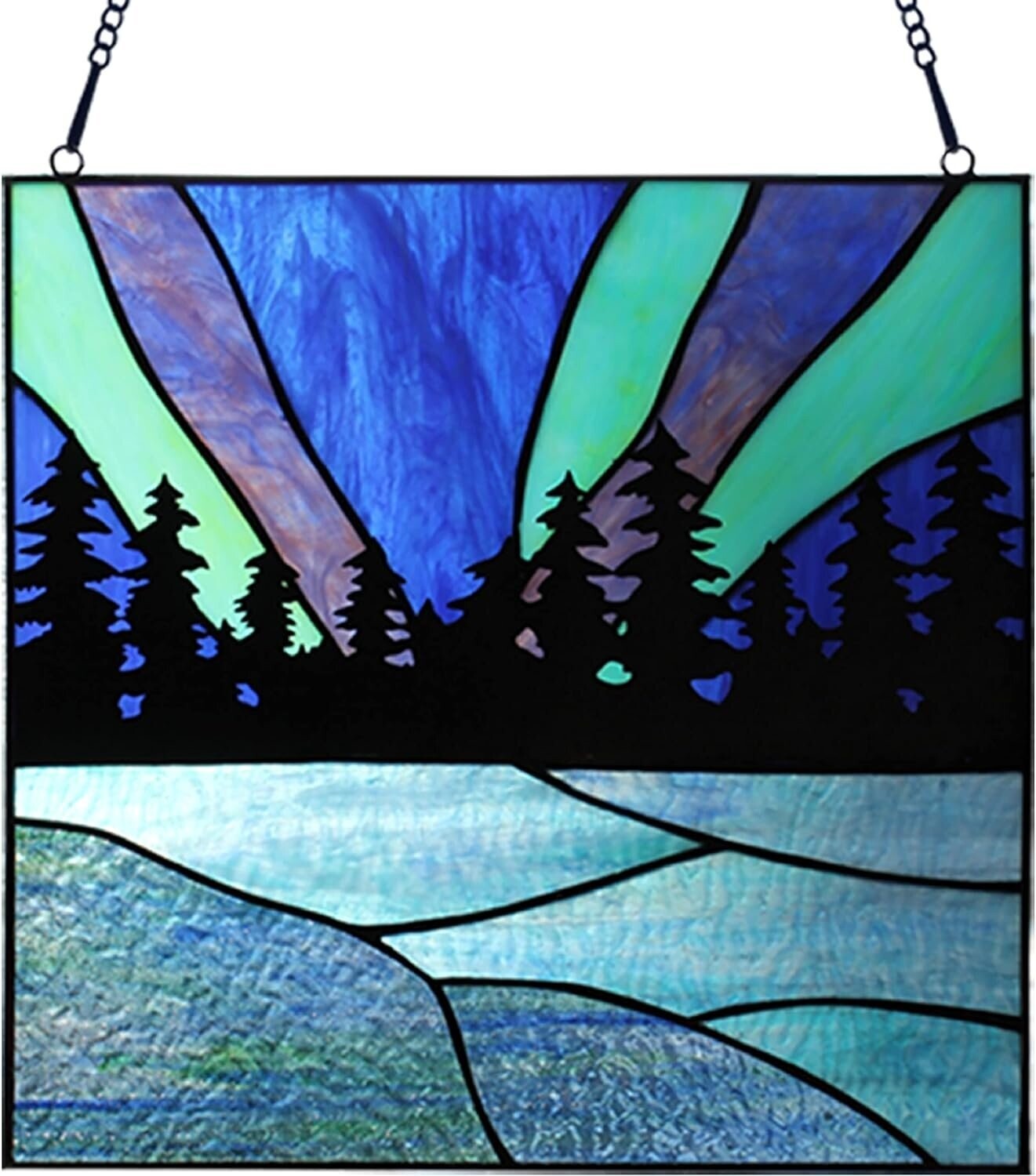 RIVER OF GOODS 12.5&quot; Stained Glass Window Panel - Tiffany-Style