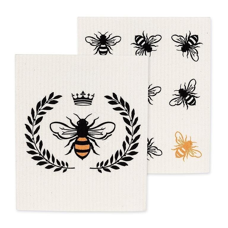 Abbott 2 piece Swedish Dishcloths; Bee In Crest