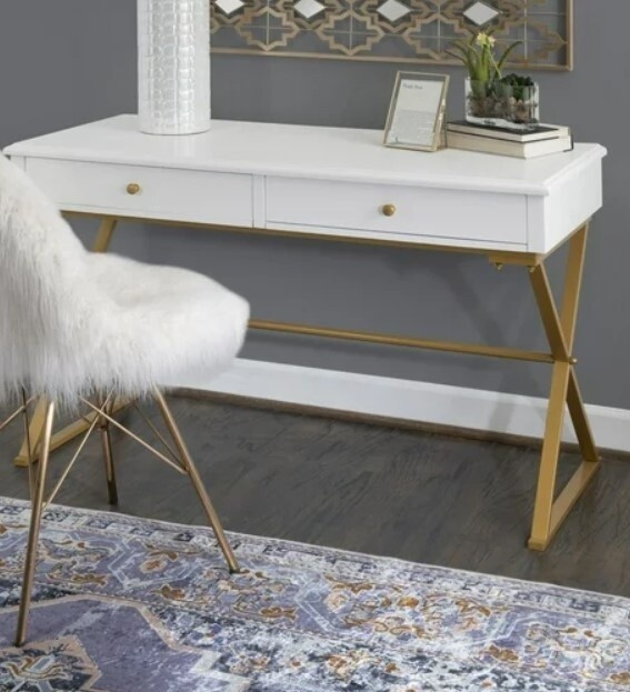 Linon Home Décor Products Campaign 2 Drawer Desk