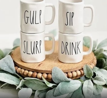 Set of 4 Rae Dunn Espresso Mugs