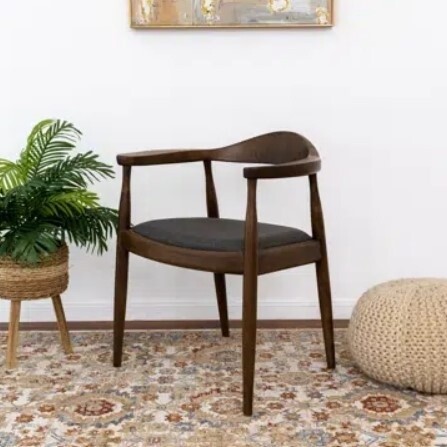 Walnut Wilkinson Polyester Blend Slat Back Arm Chair