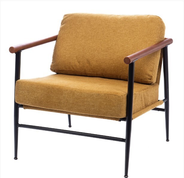 Tooleen 27.3&#39;&#39; Wide Upholstery Armchair With Metal Legs, Mustard