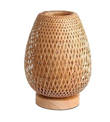Bamboo Table Lamp Shade with Wooden Base