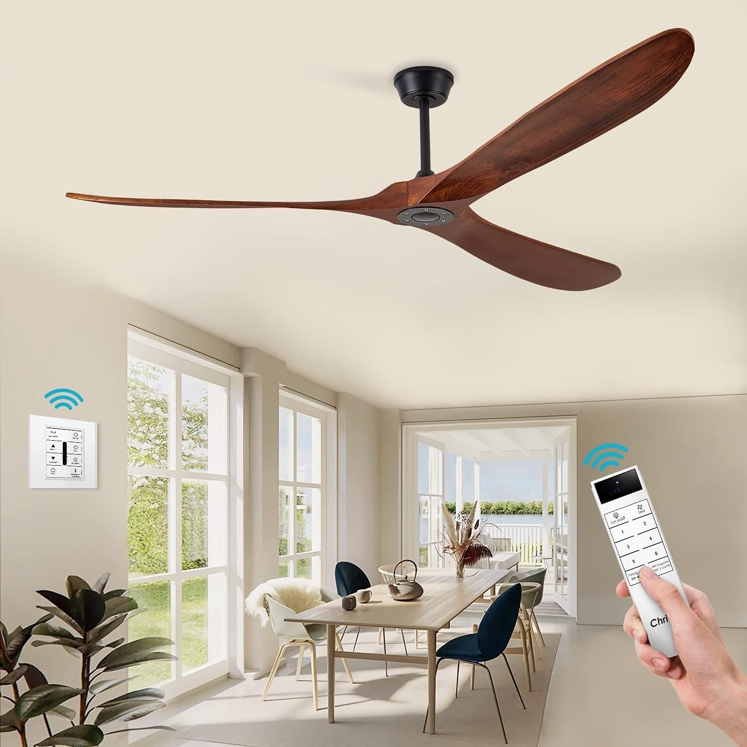 Chriari 70&#39;&#39; Ceiling Fan With Remote and Wall Control
