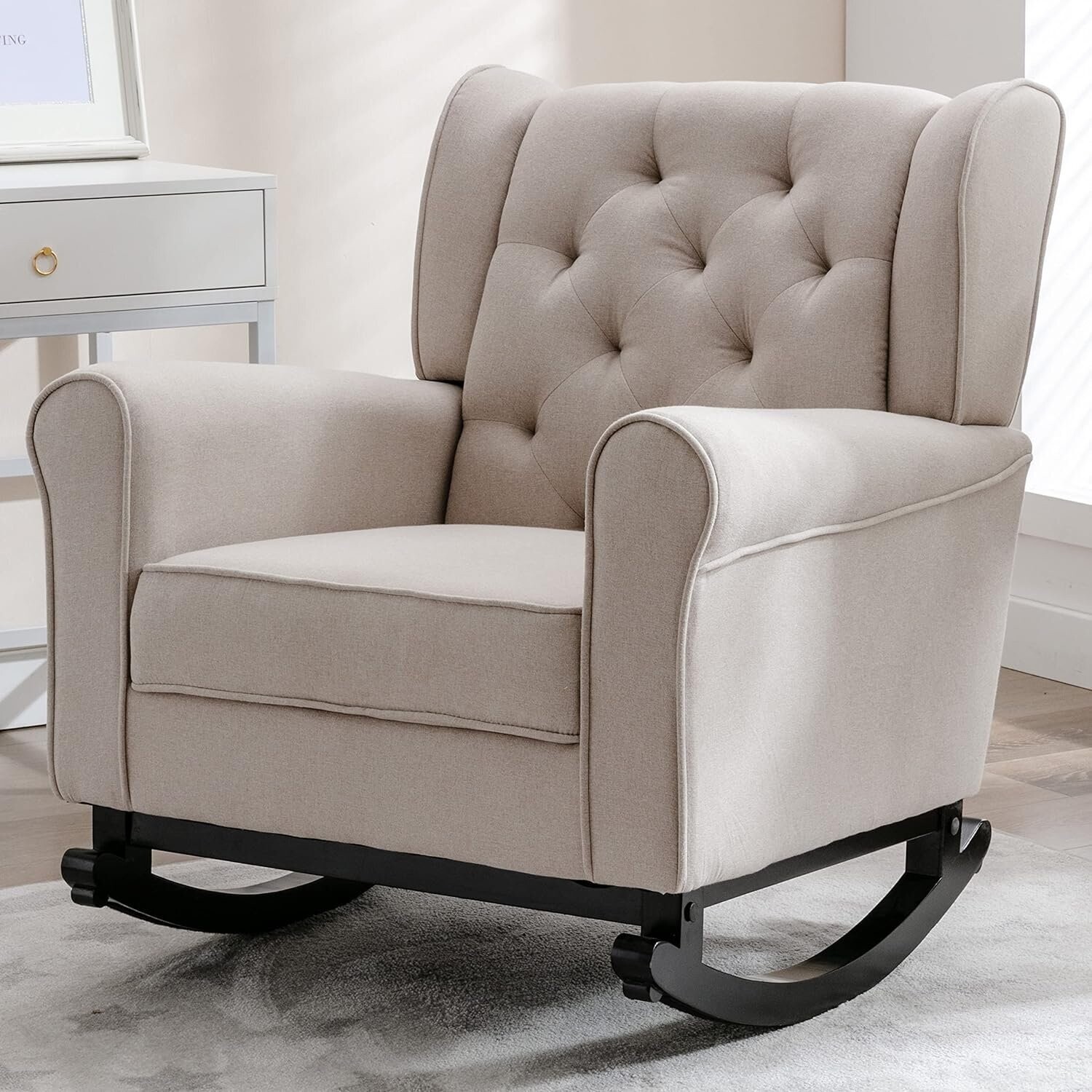 MELLCOM Mid Century Modern Rocking Chair