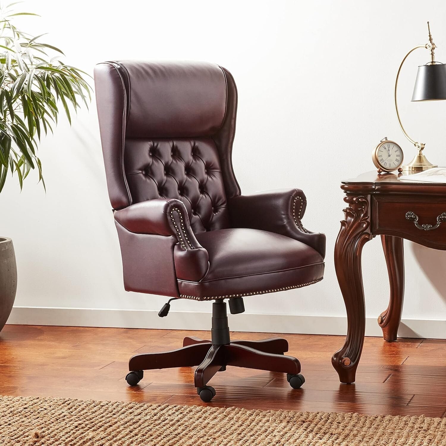WorkSmart Traditional Executive Office Chair with Solid Arms