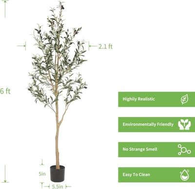 Realead 6ft Artificial Olive Tree