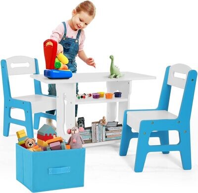 Bateso Kids Table &amp; Chair Set w/ Storage
