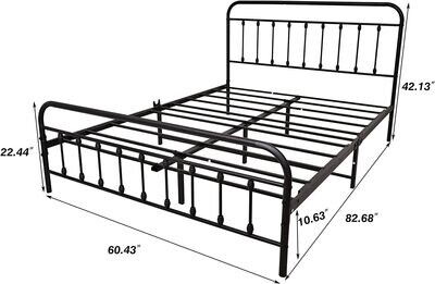 HOJINLINERO Queen Size Metal Bed Frame