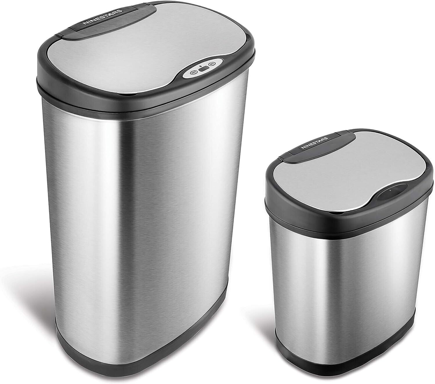 NineStars Touchless Motion Sensor Trash Can Combo Set