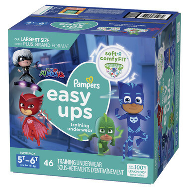 Pampers Easy Ups Boys Training Underwear, Size 7, 5-6T 46Ct