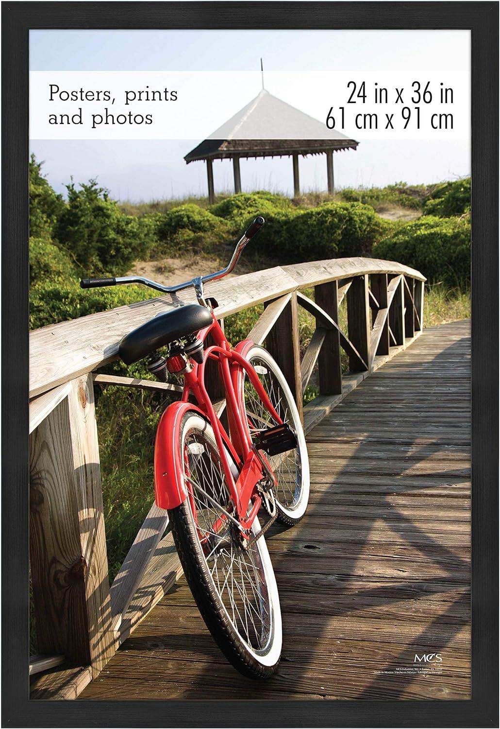 24x36 Inch Museum Poster Frame, Onyx Woodgrain