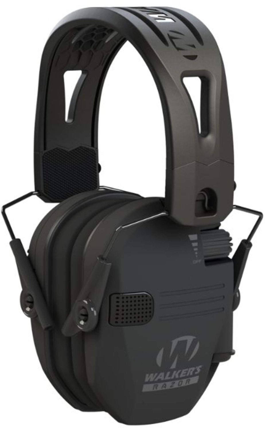 Walkers Razor Tacti-Grip Electronic 23DB Hunting Earmuff, Black
