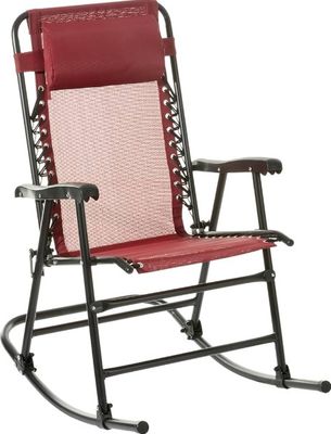 Amazon Basics Foldable Rocking Chair - Red