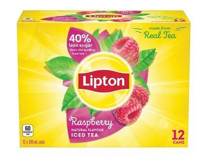 Lipton Raspberry Iced Tea, 340mL cans, 12 Pack, 12 x 340 mL