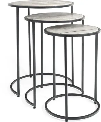 Gild Design House Kaitlyn Set of 3 Stone Nesting Tables