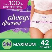 Always Discreet Incontinence &amp; Postpartum Underwear For Women