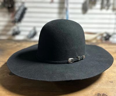 Prohat Wool Felt Open Crown Western Hat - Black 7 1/4