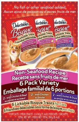 Delectables Non Seafood Bisque Cat Treats Variety Pack, 6x40g (6pk)