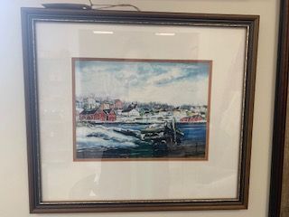 Janet Mason Lunenburg Harbour Framed Print 17&quot; x 15&quot;