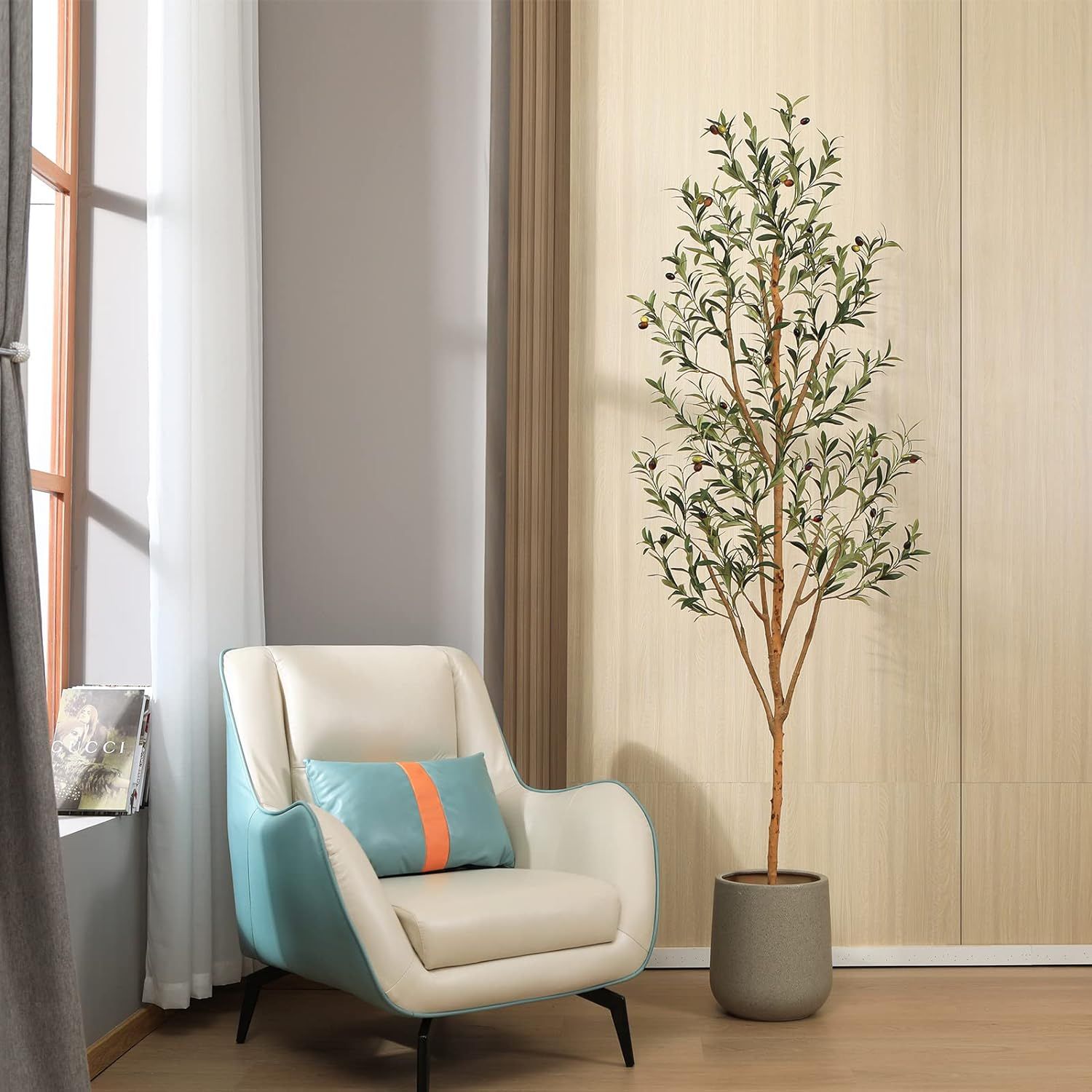 Kazeila Artificial Olive Tree, 7ft Tall