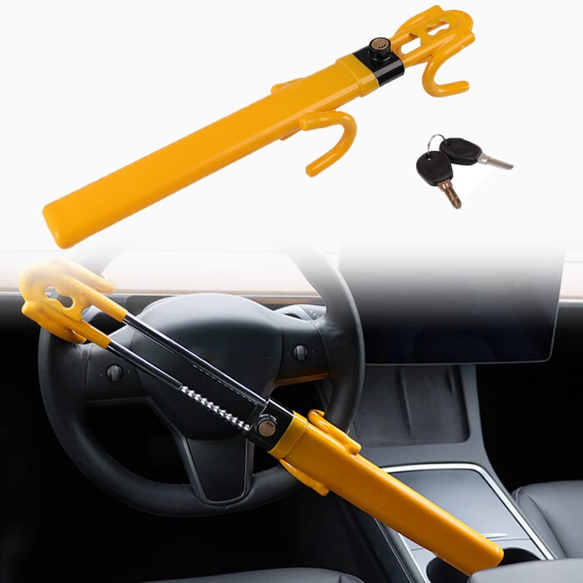 Steering Wheel Lock with Adjustable Length Clamp
