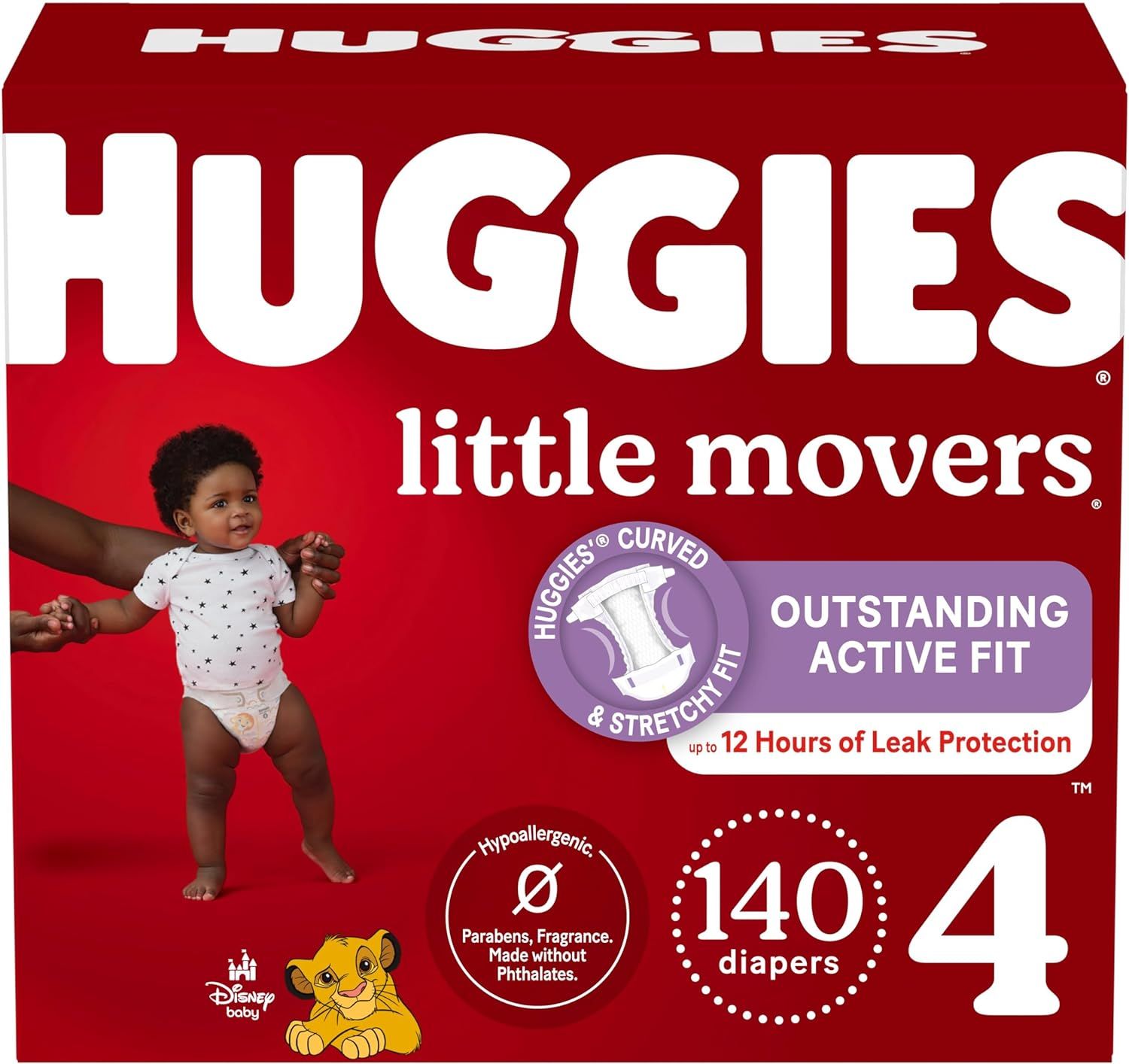 Huggies Little Movers Disposable Baby Diapers, 140ct
