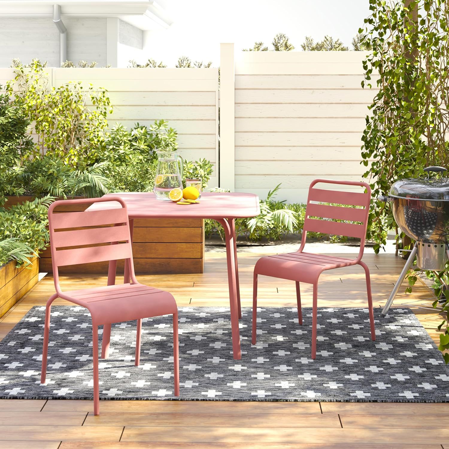 Set of 4 Novogratz Poolside Stacking Dining Chairs