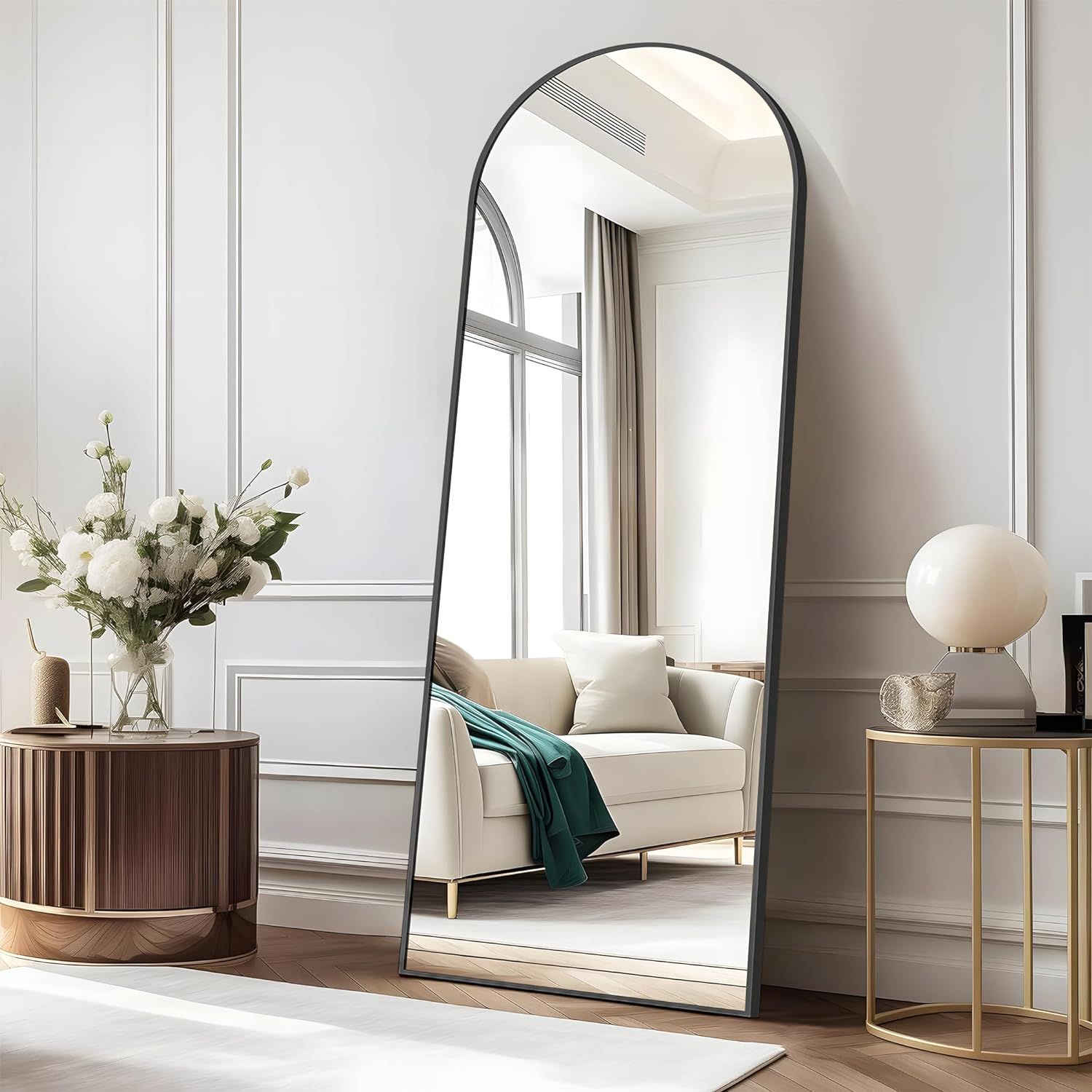 Full Length Mirror, 64&quot; x 21&quot; Arched Mirror