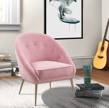Everly Quinn Betts Velvet Barrel Chair