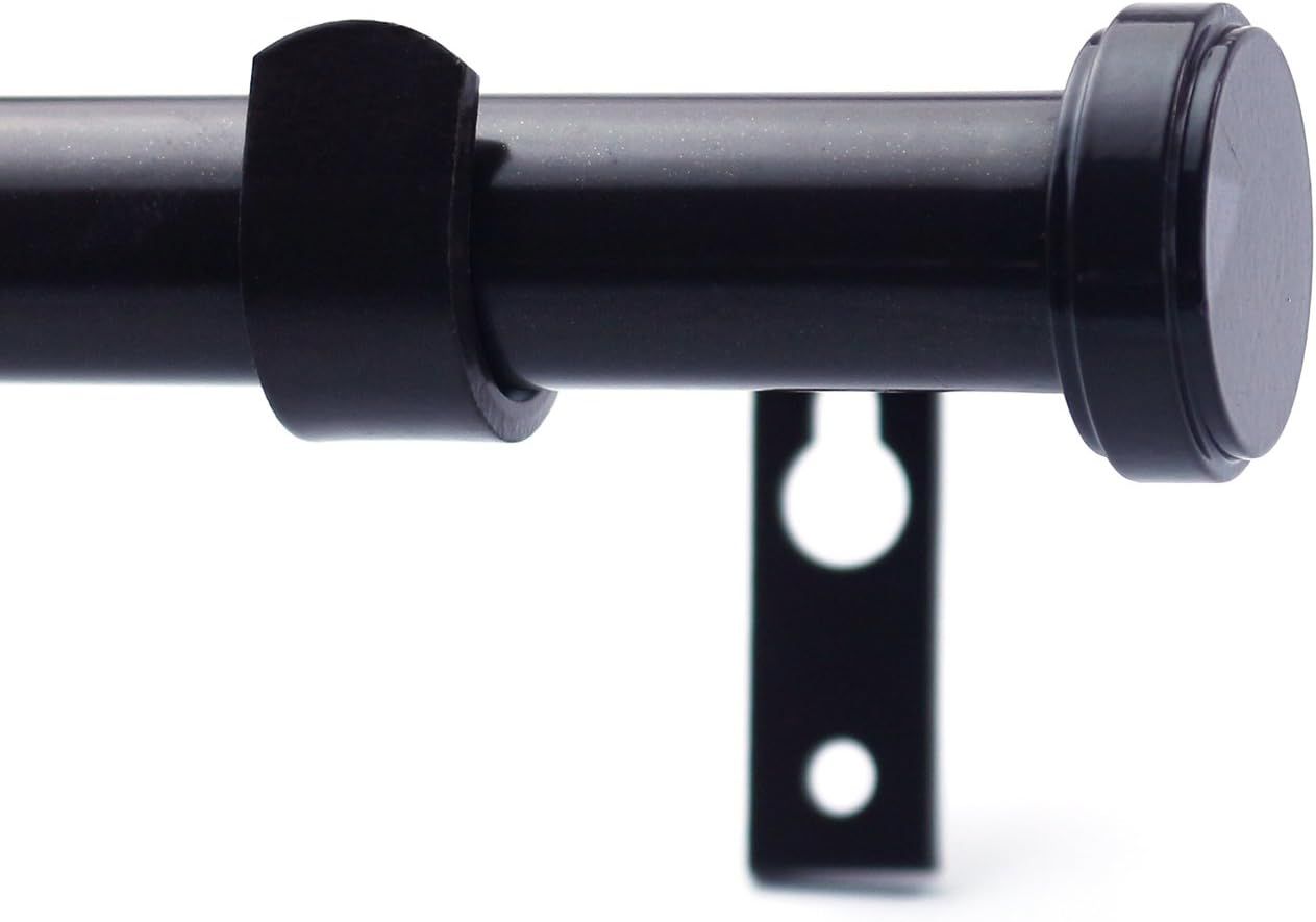 Furnishland Black Window Curtain Rod Set, 84&quot; - 120&quot;