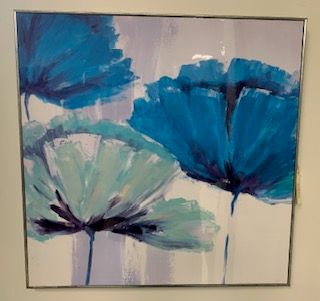 Floral Print Artwork 2&#39;x2&#39;, Frame Damage